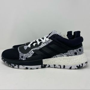 Adidas Men's "Marquee Boost Low" Black White GRAFFITI Basketball Shoes